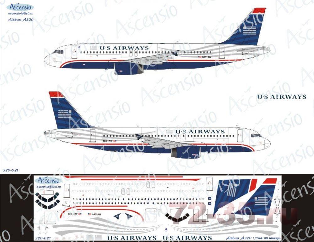 Декаль Airbus A320 US Airways